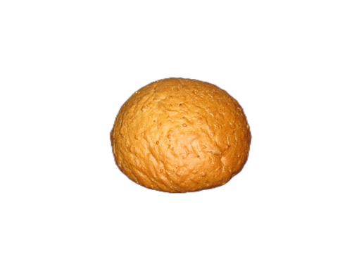 A close up of a walnut on a white background
