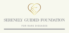 The serenely guided foundation for rare diseases logo has a hand in the shape of a heart.