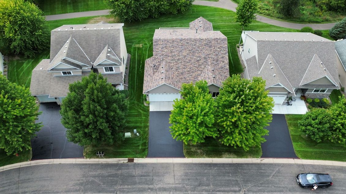 Freshly sealcoated driveway