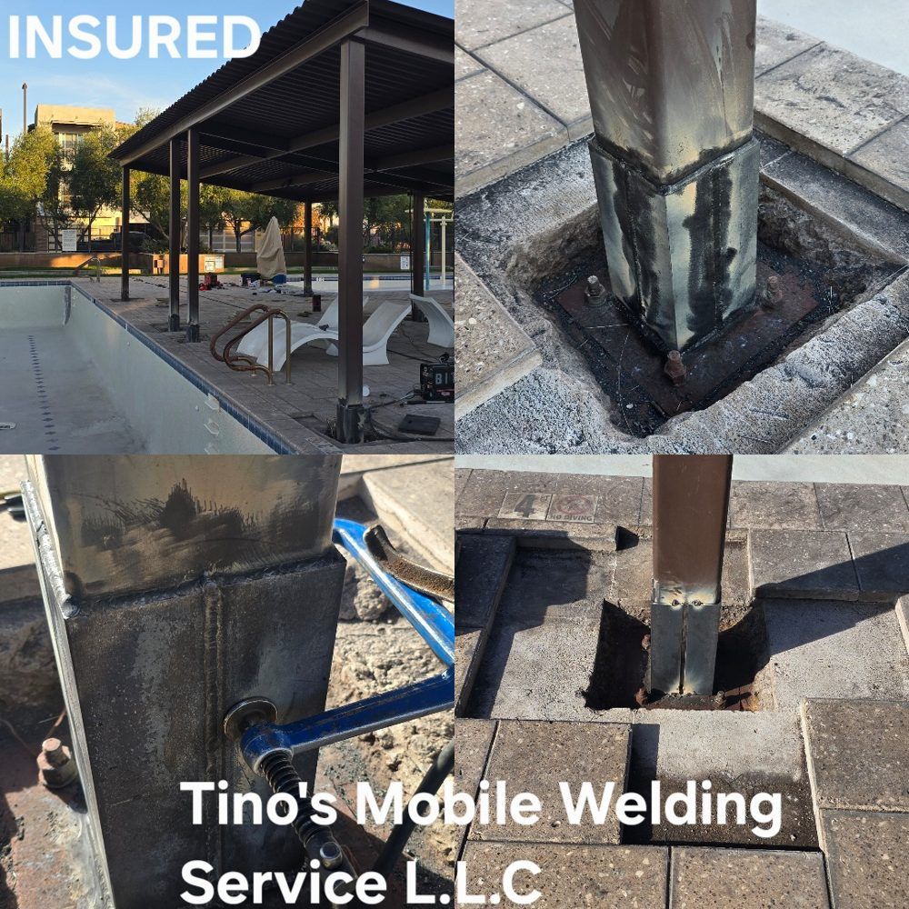 Poolside metal repairs, original photo supplied by Tino