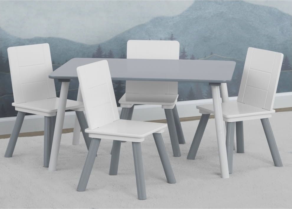 A white folding table with measurements on it