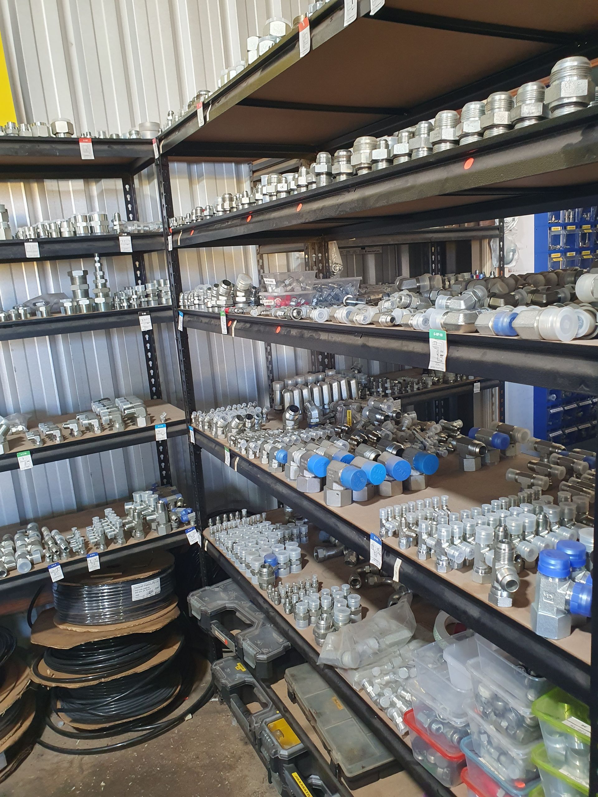 Shelves with different fittings