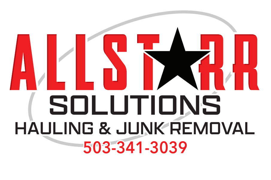 Logo for AllStarr Solutions featuring a white pickup truck towing a trailer against a forest and city backdrop.