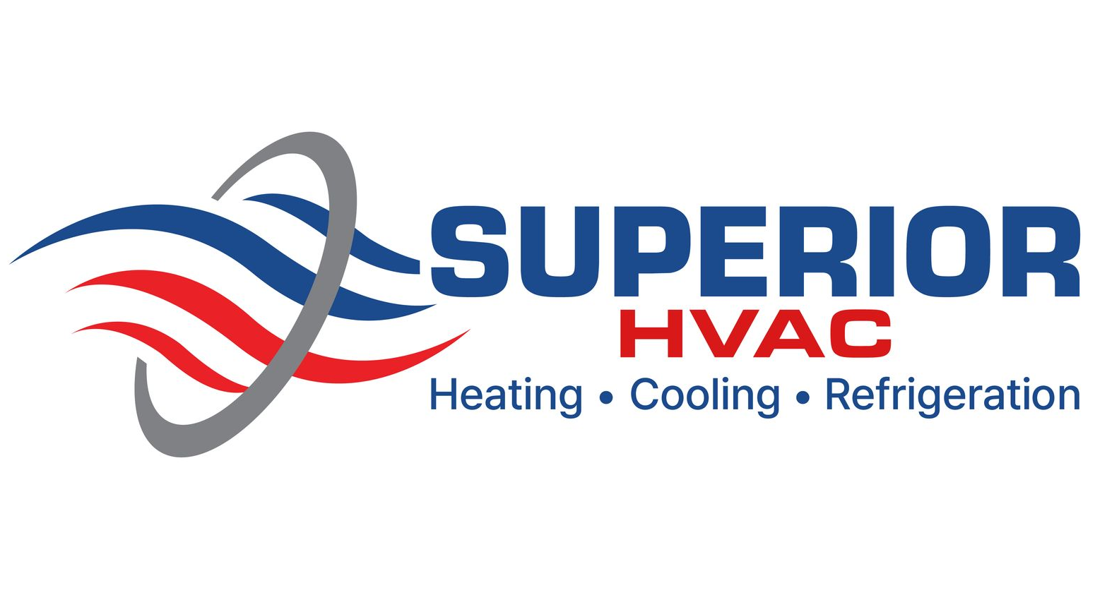Superior HVAC logo with blue, red, and gray swoosh and text “Heating • Cooling • Refrigeration”