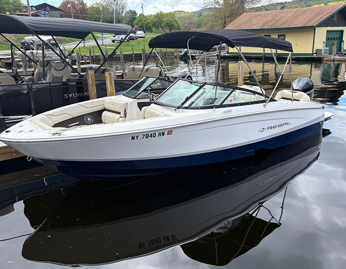 Black Harris tritoon tied to the dock