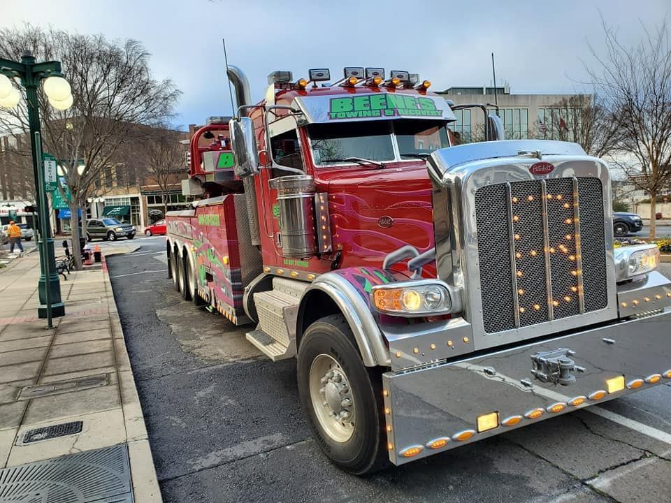 beene's towing & recovery truck in parade