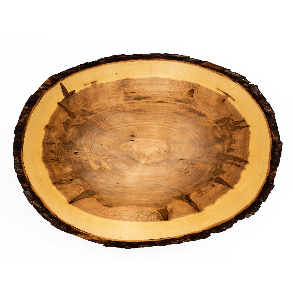 hand carved wood platter by Matthews Studio