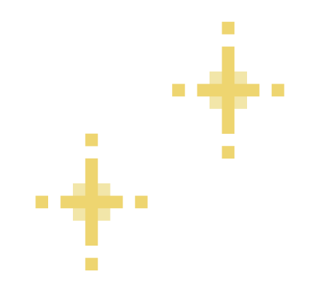 Two pale yellow plus signs on a white background, one upper right and one lower left