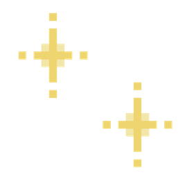 Two yellow sparkles on a white background