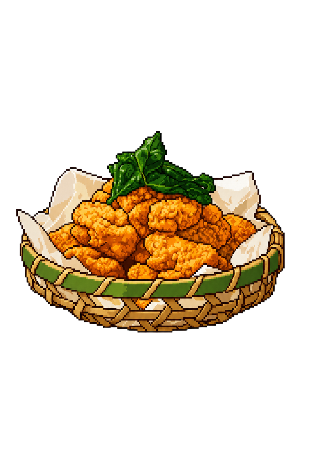 A bowl of ramen with sliced beef and green vegetables, shown in a pixel art style.