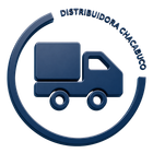 Logotipo de un camión de reparto azul con “Distribuidora Chacabuco” en un borde circular.