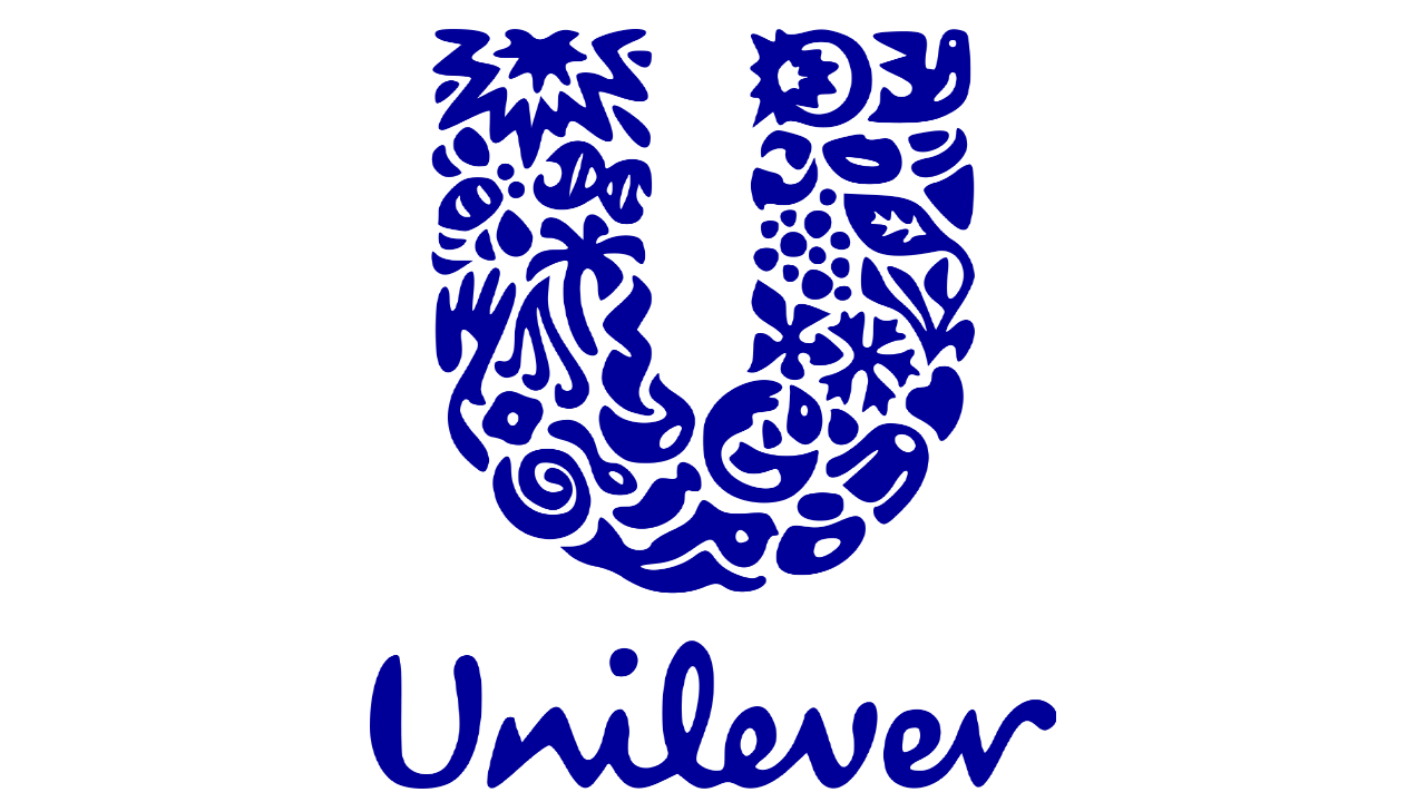 Logotipo azul de Unilever con una “U” estilizada sobre la palabra “Unilever”.