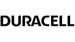 Logotipo de Duracell en texto negro en negrita sobre fondo blanco
