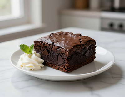 Chocolate brownie dessert at Hope Kitchen