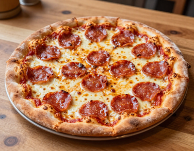 Fresh baked pepperoni pizza at Hope Kitchen