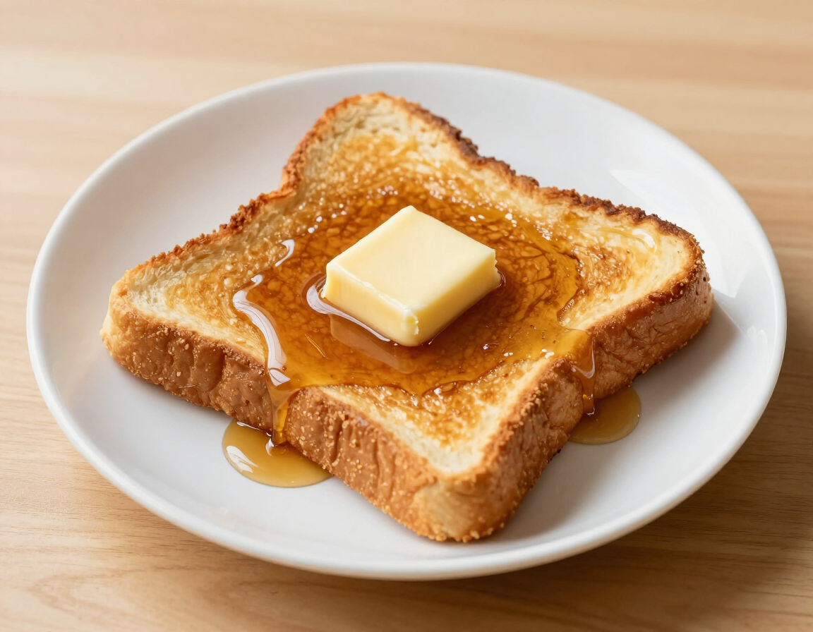 French Toast with butter and syrup