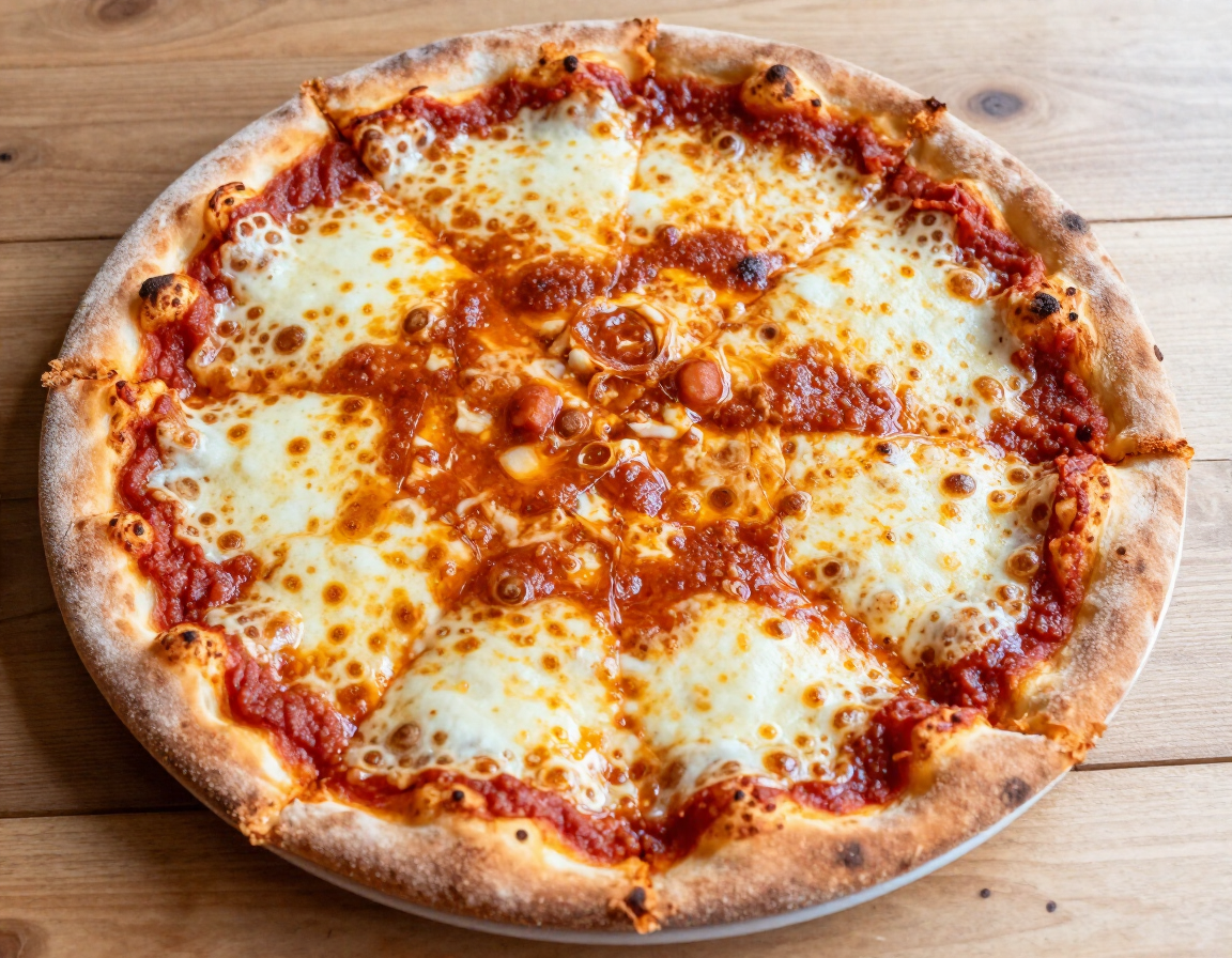 Cheese pizza with marinara