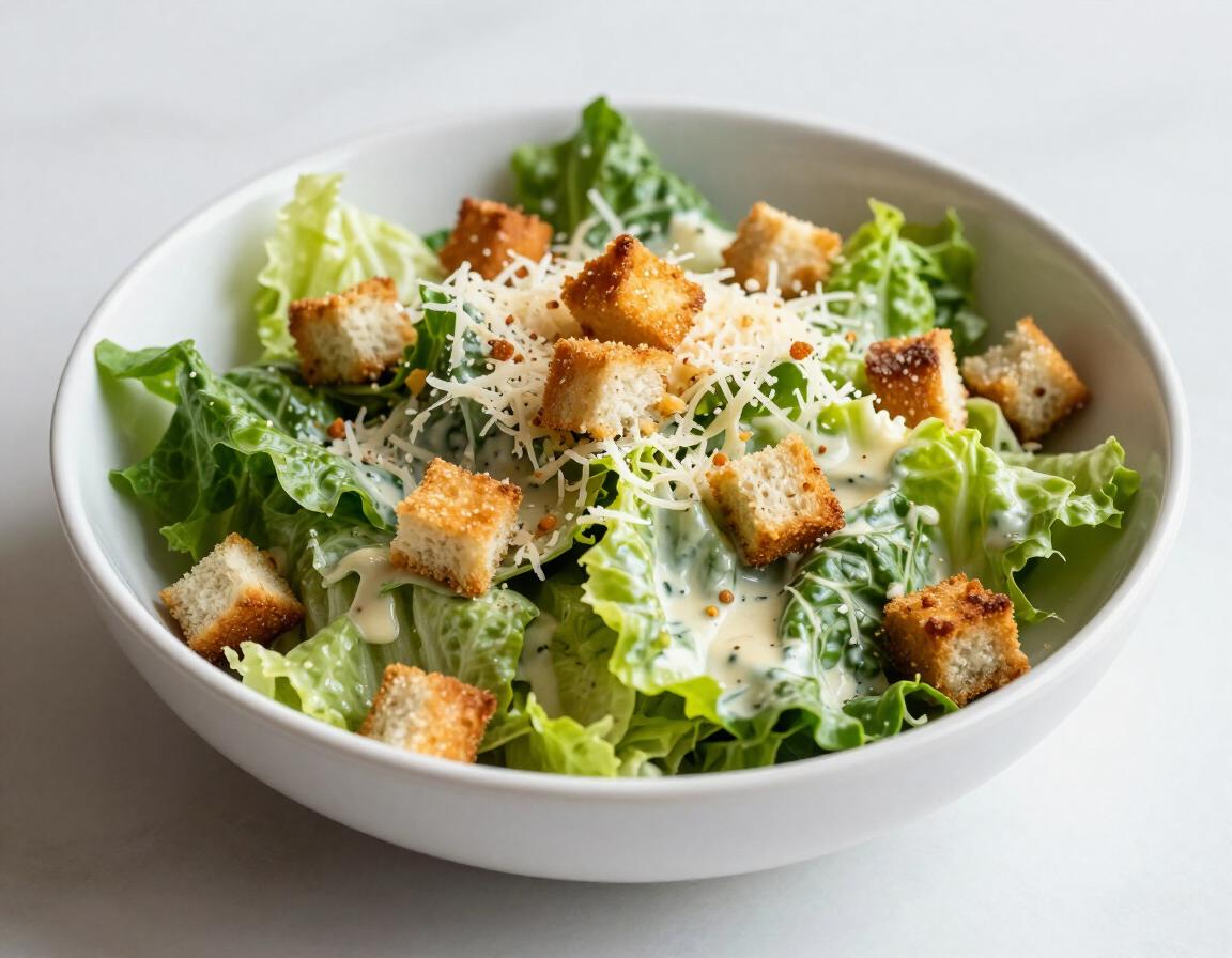 Dinner or Caesar Salad served with dressing