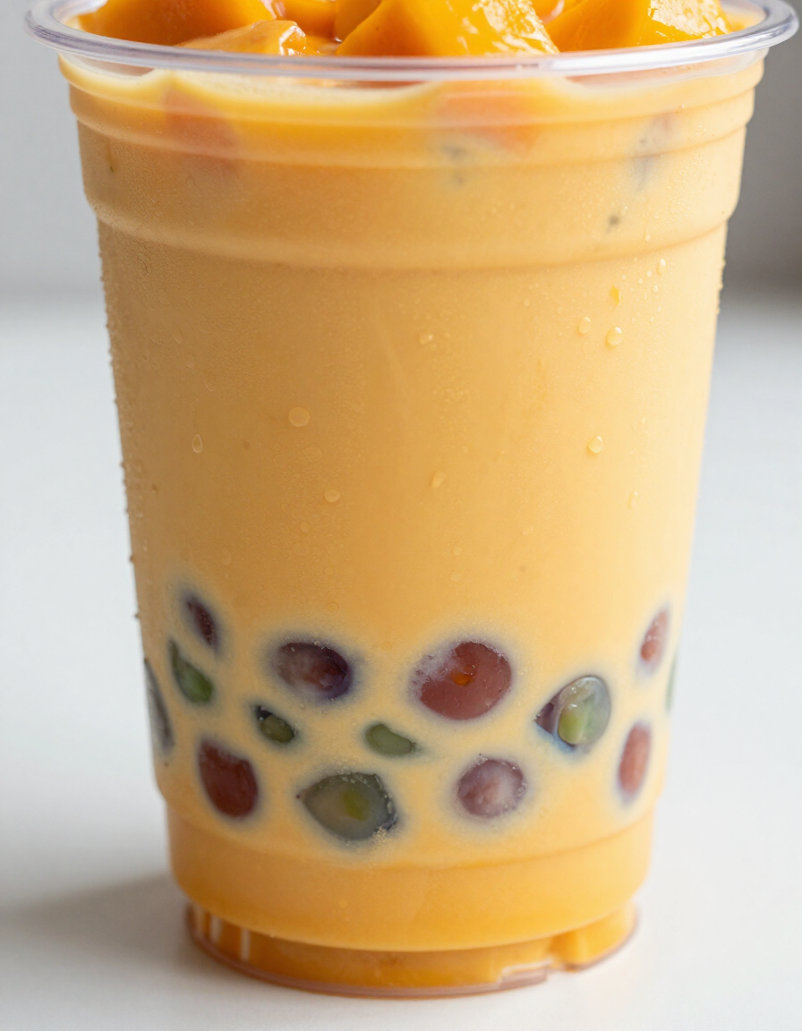 Mango Paradise boba drink with color tapioca pearls