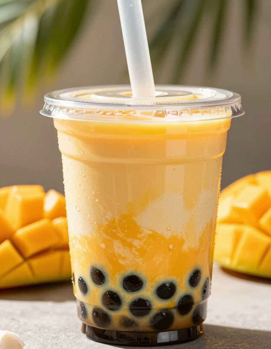 Tropical Paradise boba drink with tapioca pearls