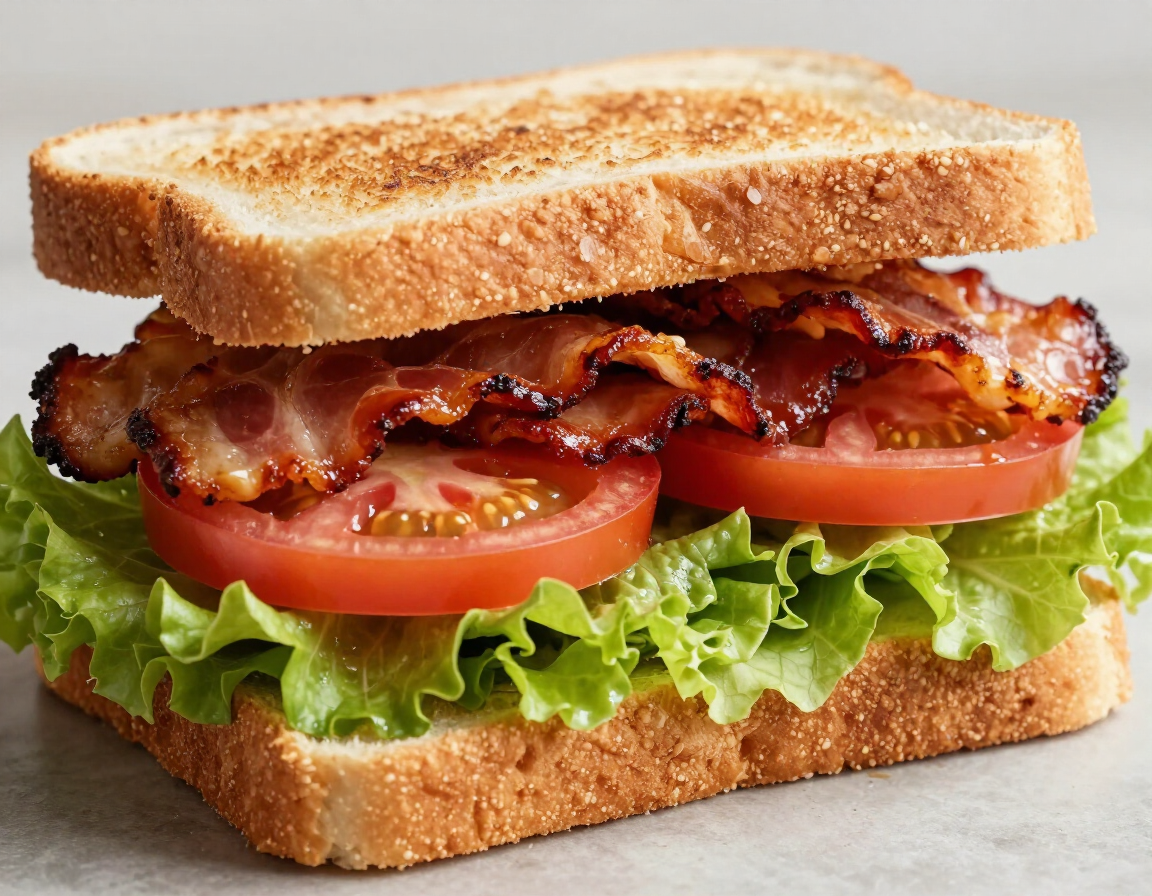 BLT sandwich with bacon, lettuce, and tomato