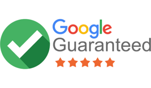 Google Guaranteed logo with green checkmark and five orange stars