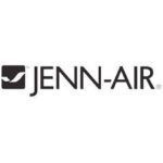 Jenn-Air logo in black text with red accent icon on a white background