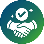A handshake with a check mark in the middle of it.