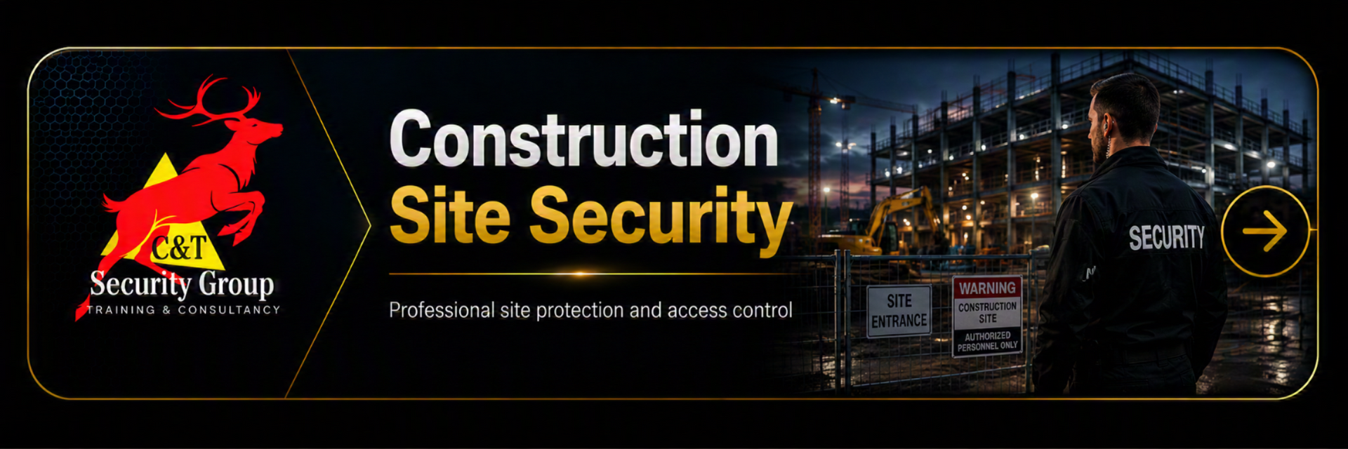 C&T Security Group providing professional construction site security at a development in Cork.