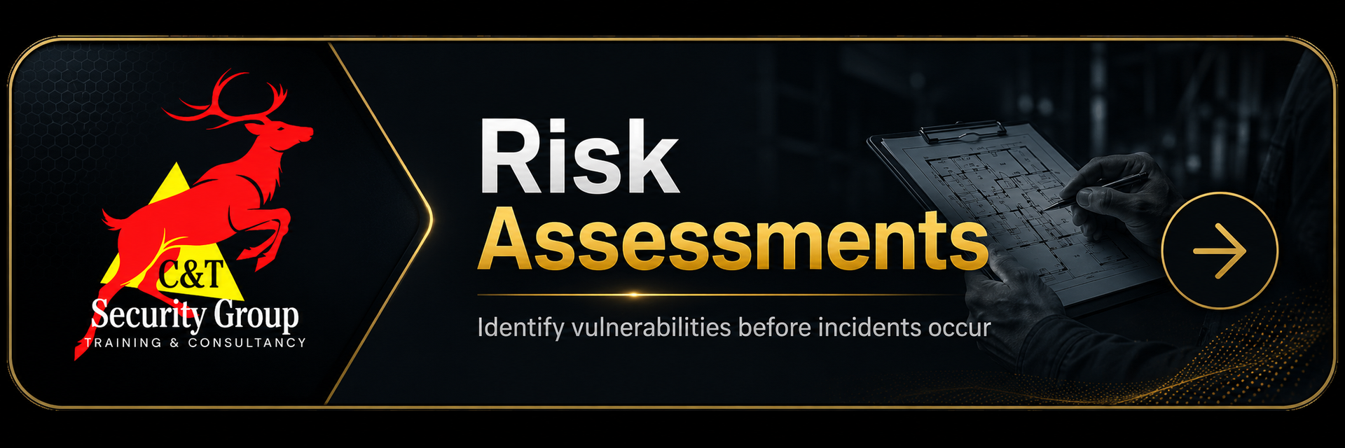 C&T Security Group carrying out a professional security risk assessment at a commercial or industrial property in Cork.
