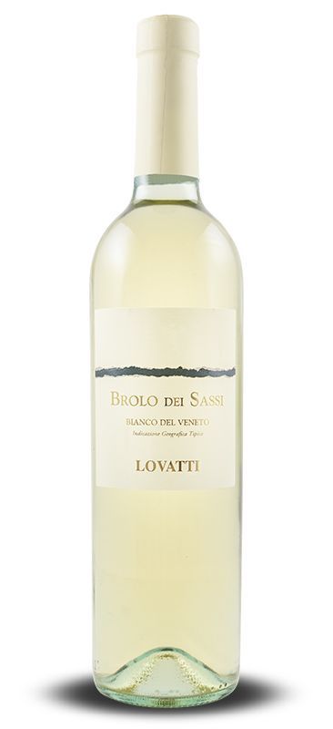Een fles witte wijn met een wit etiket