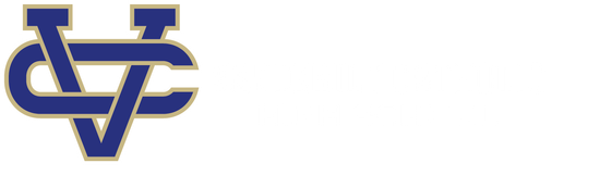 A blue and gold logo on a white background.