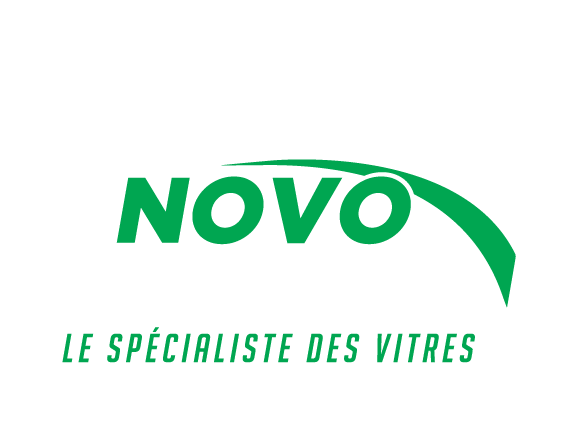 Un logo novo vert sur fond blanc