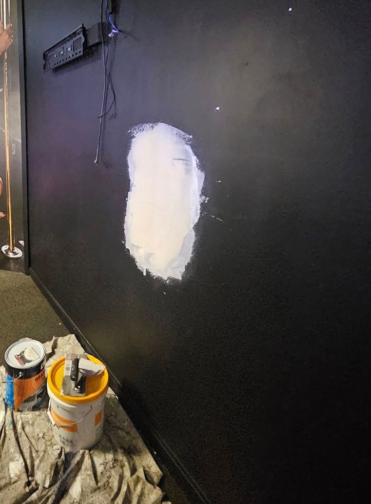 A Picture of a Woman on a Pole is Behind a Bucket of Paint — Painters Geelong in Geelong, VIC