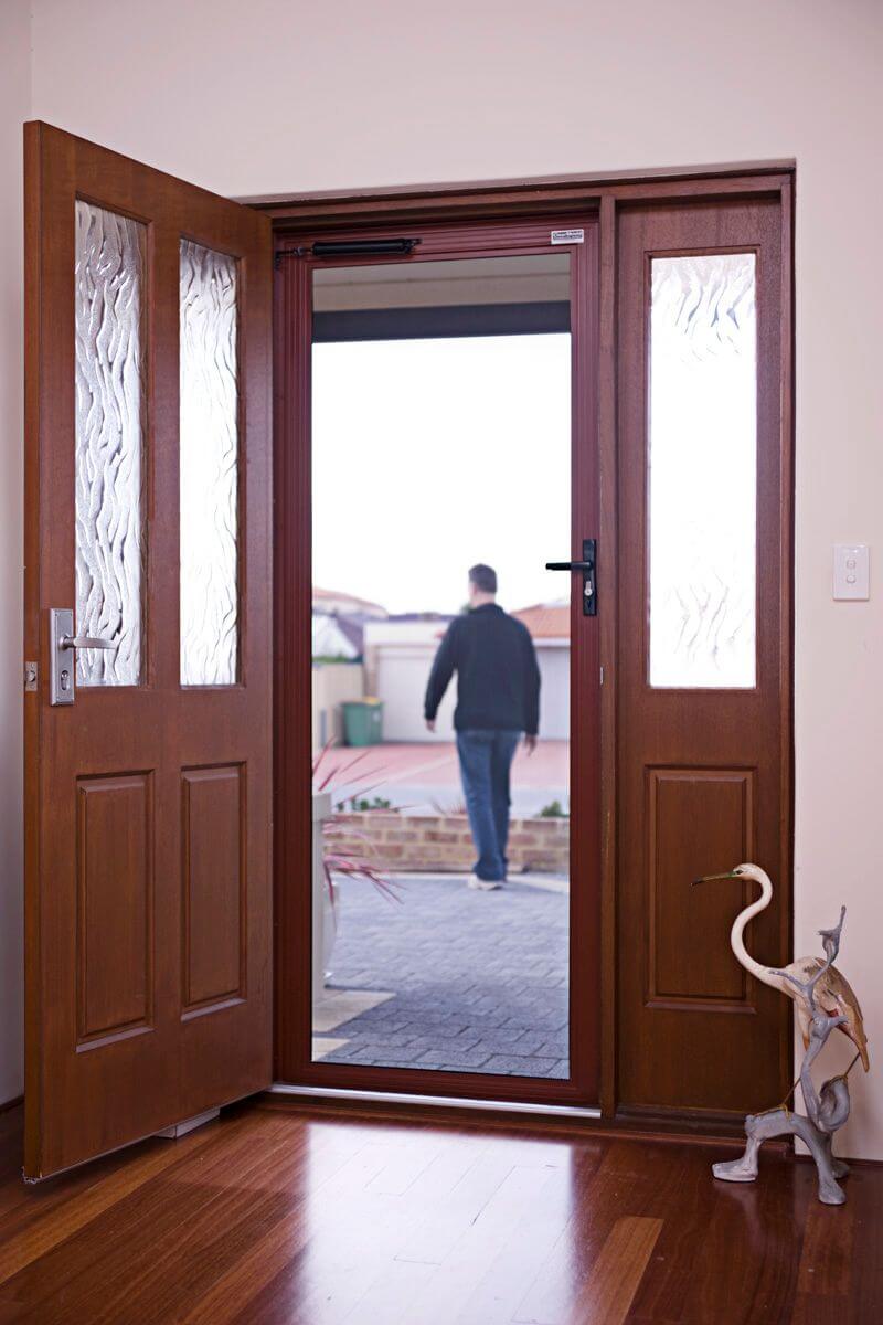 A Wooden Door Protected By Screen — Clearshield Security Screens in Bomaderry, NSW