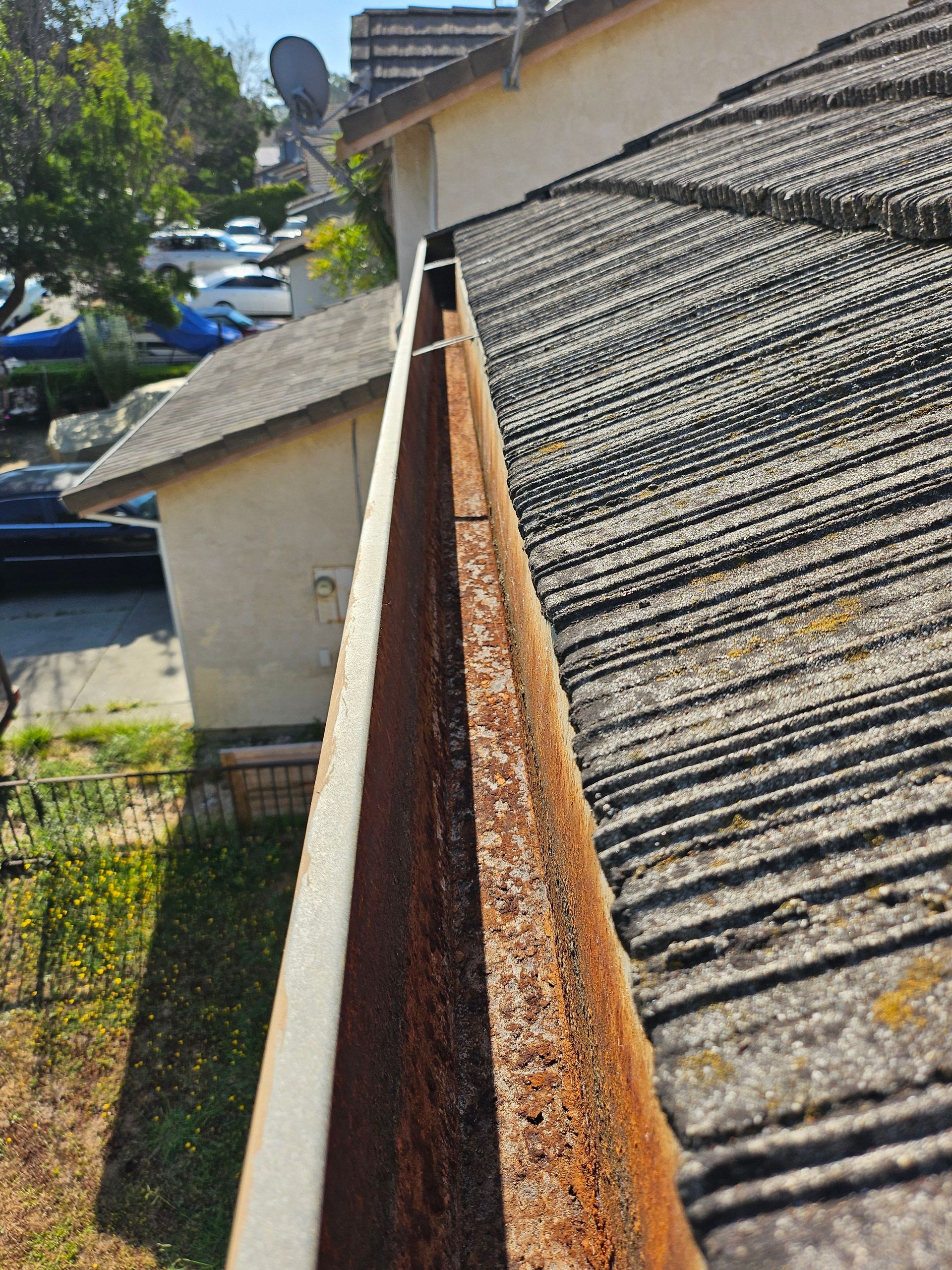 clogged rain gutters