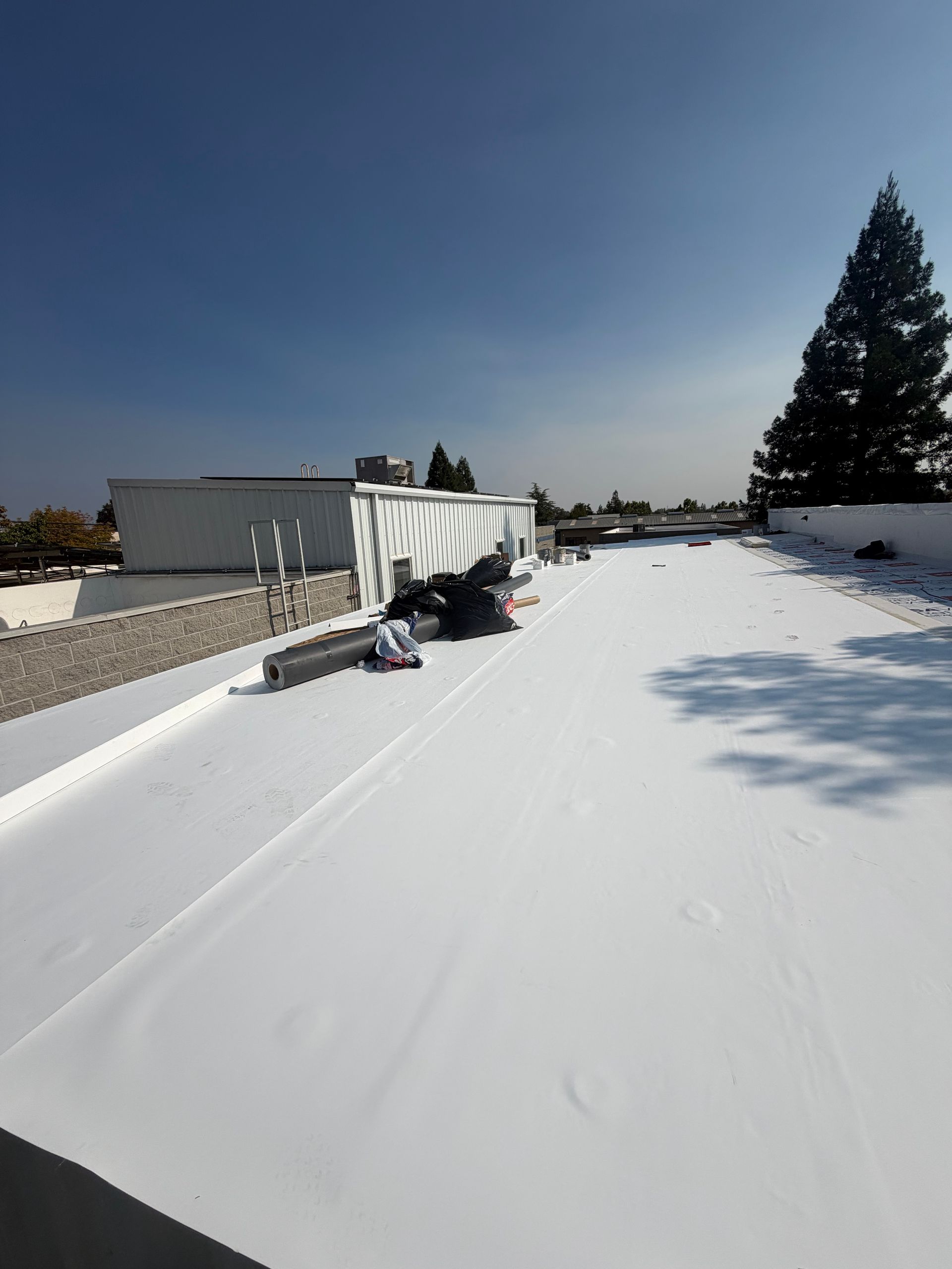 Loomis Commercial Flat Roof Restoration and 60-Mil TPO Upgrade