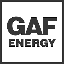 GAF Energy logo in bold black text on a white background