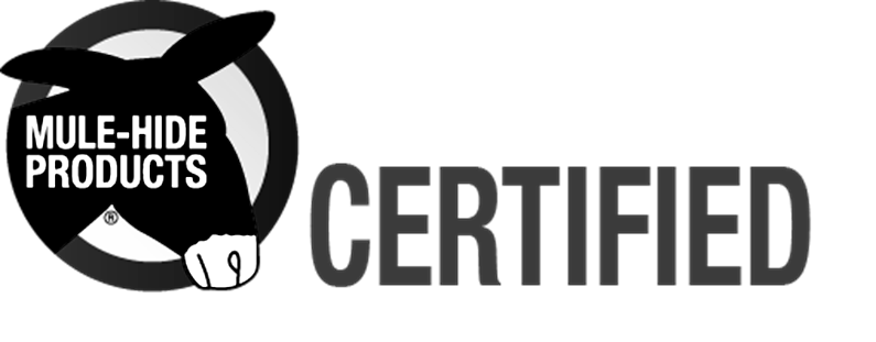 Mule-Hide Products logo with “CERTIFIED” text in black and white