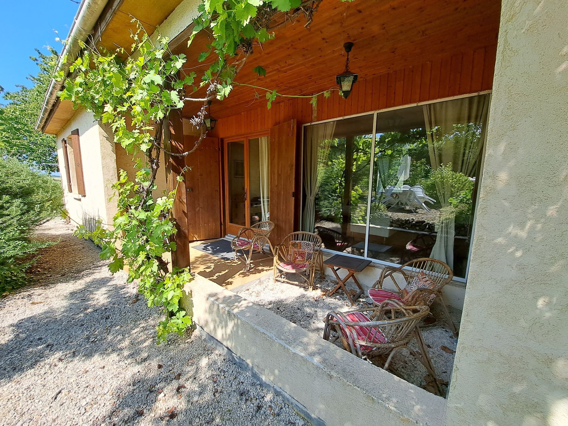covered seating area in a villa