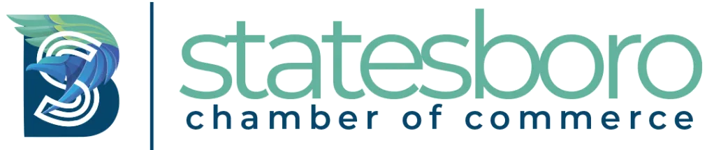 Logo of Statesboro Chamber of Commerce, includes a stylized