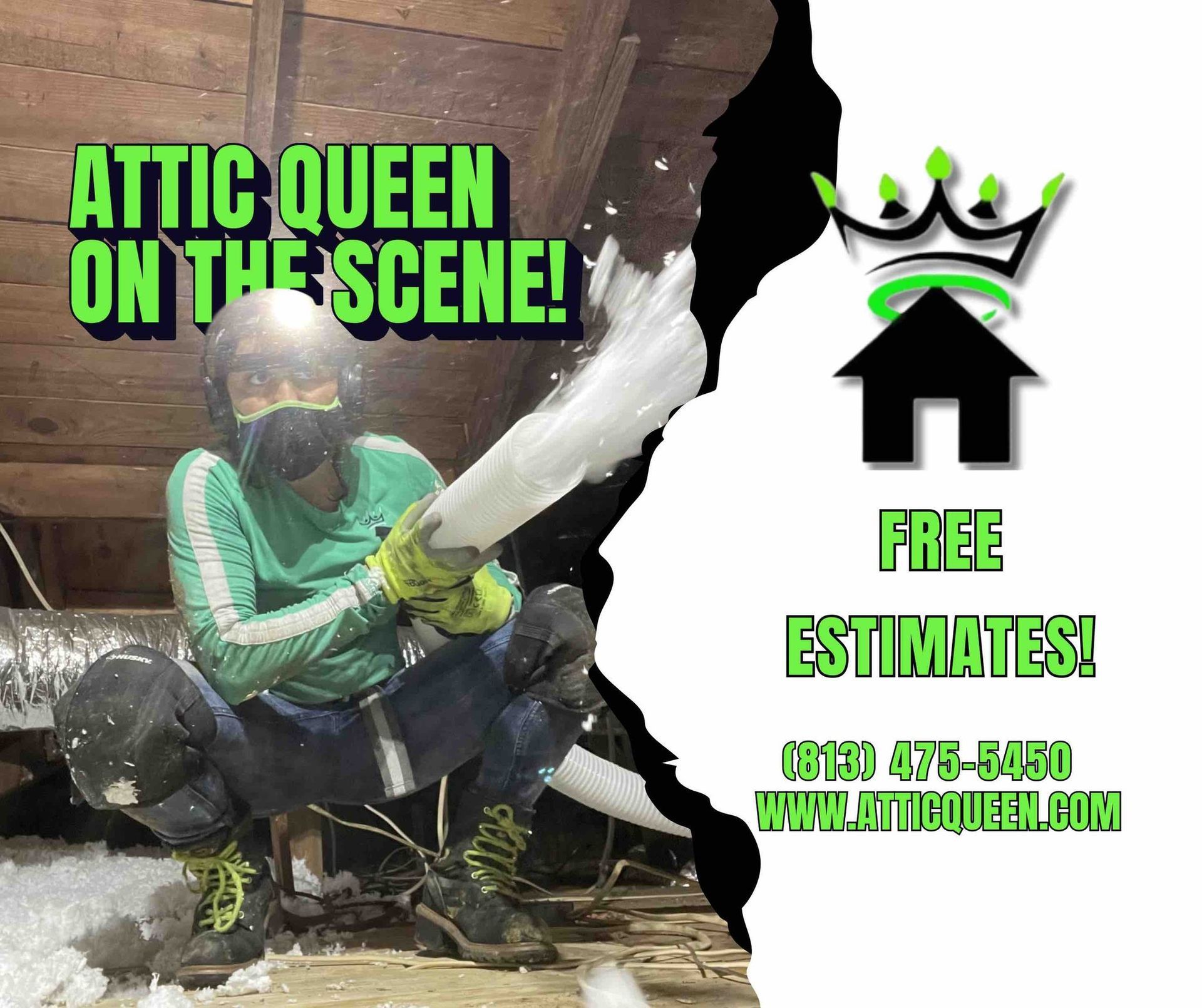An advertisement for attic queen on the scene An advertisement for attic queen on the scene