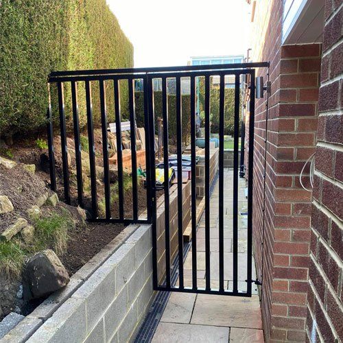 black garden gate