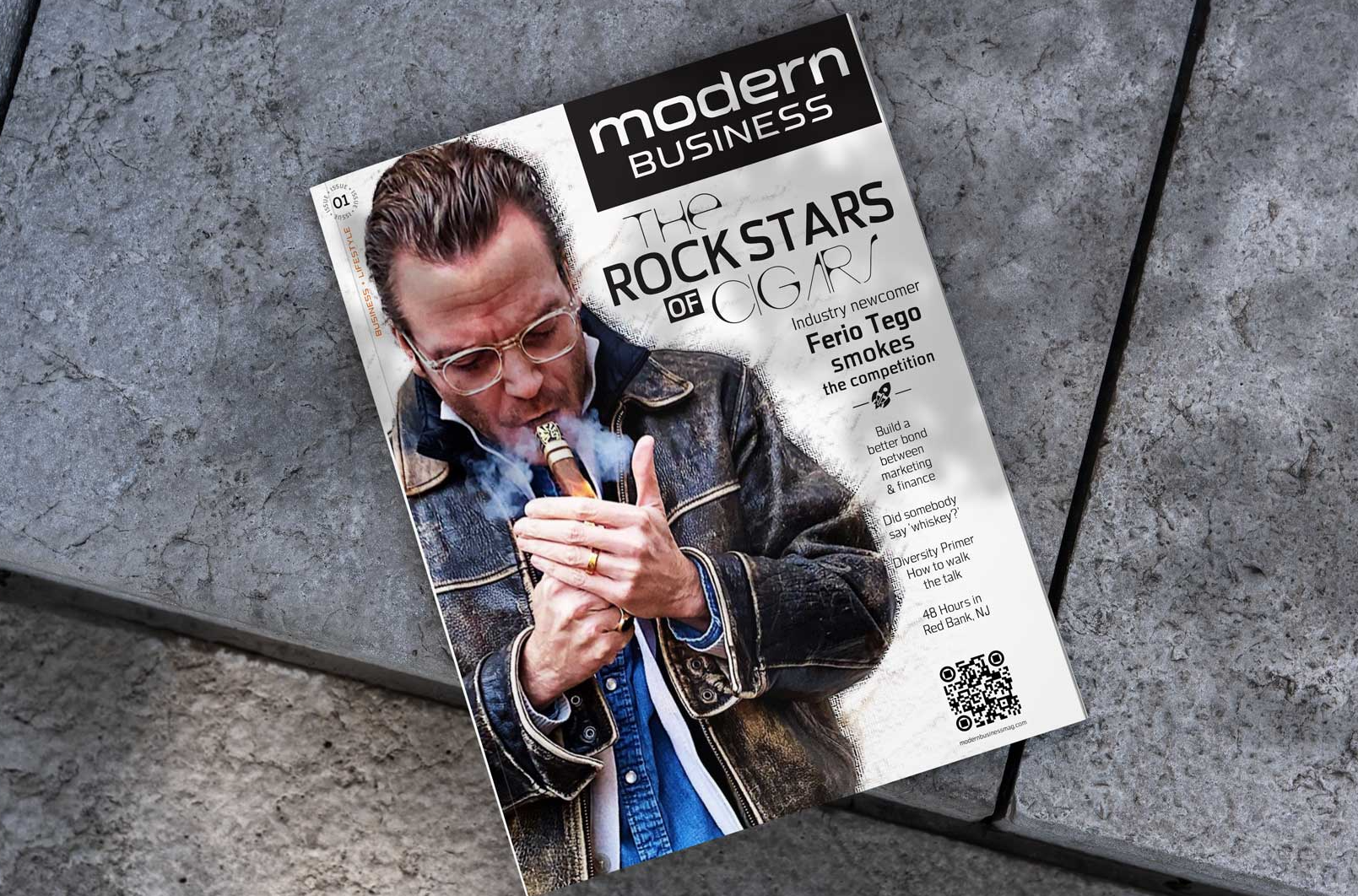 magazine on cement ground