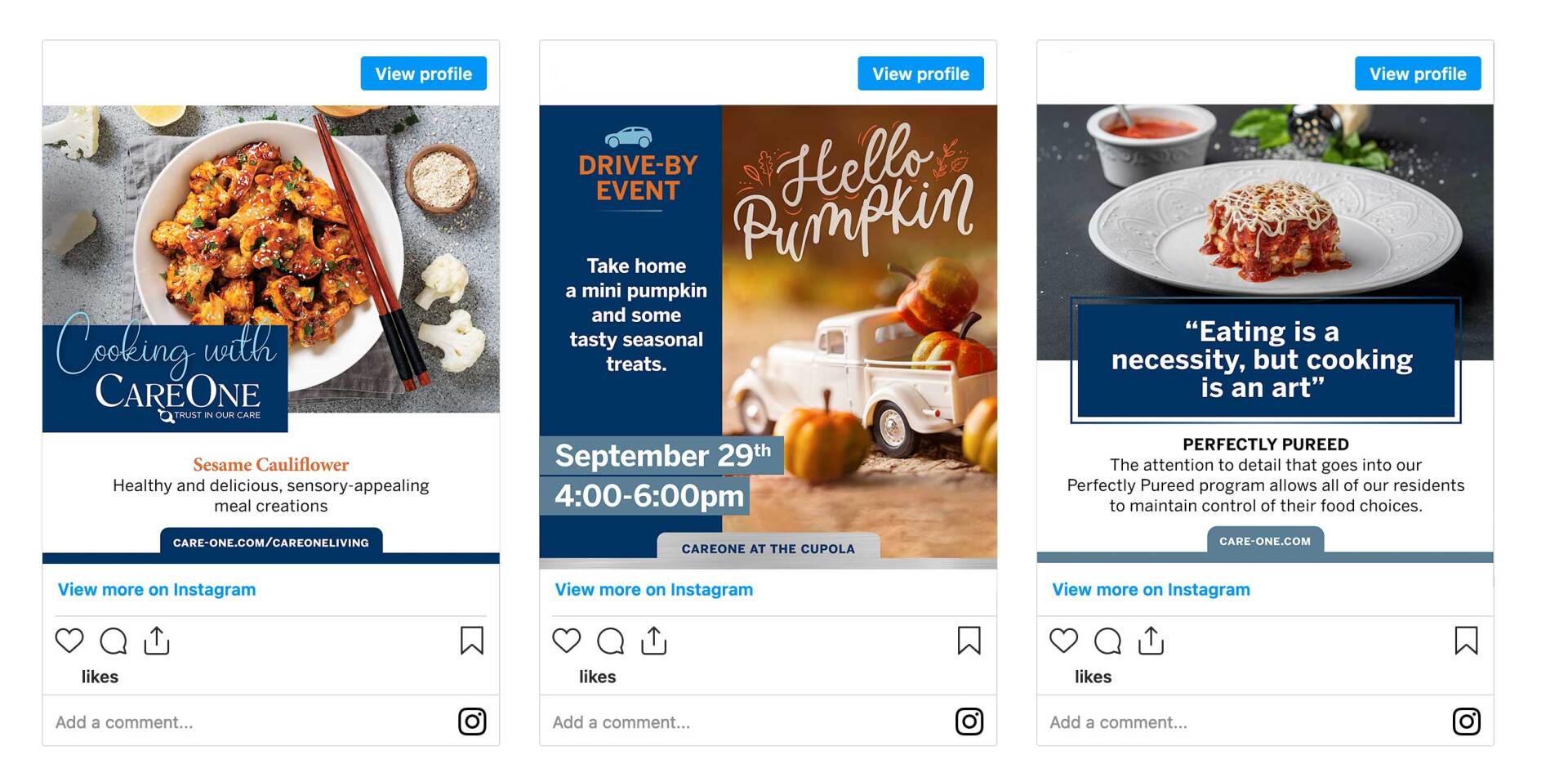 A collage of three advertisements for a restaurant.