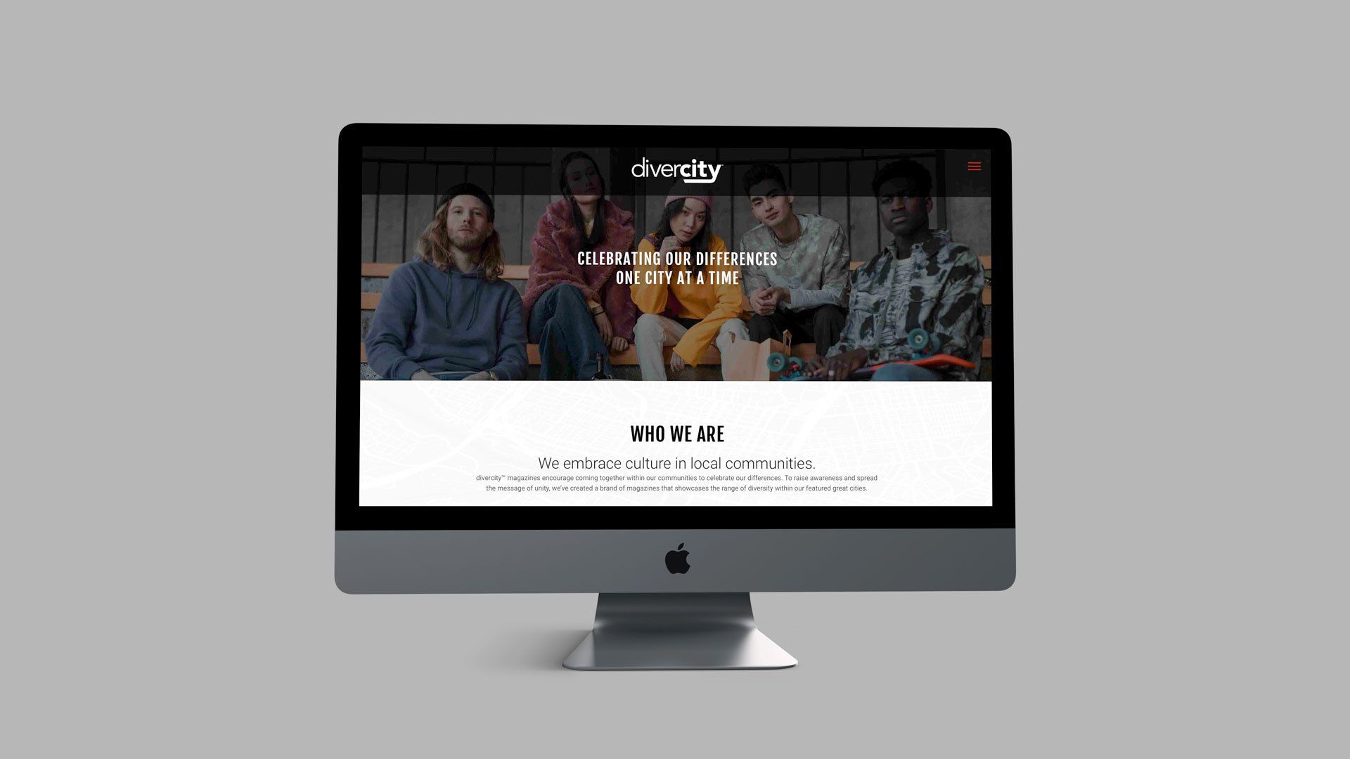 A computer monitor with the brand divercity on the screen.