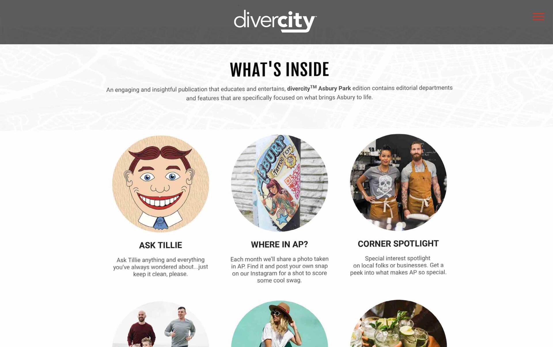 A screenshot of a website showing what 's inside.