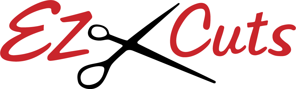 The logo for ez cuts shows a pair of scissors.