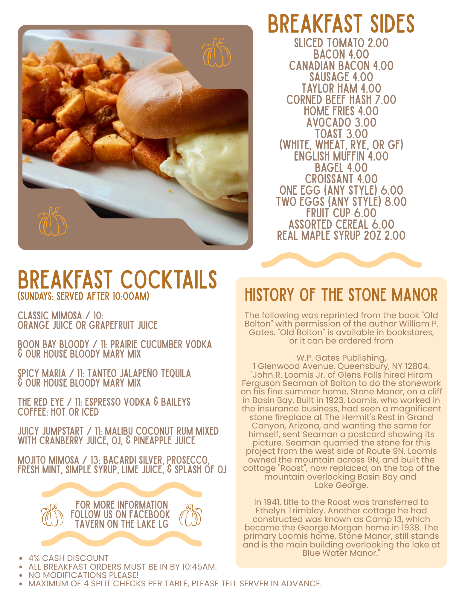 Fall Breakfast Menu