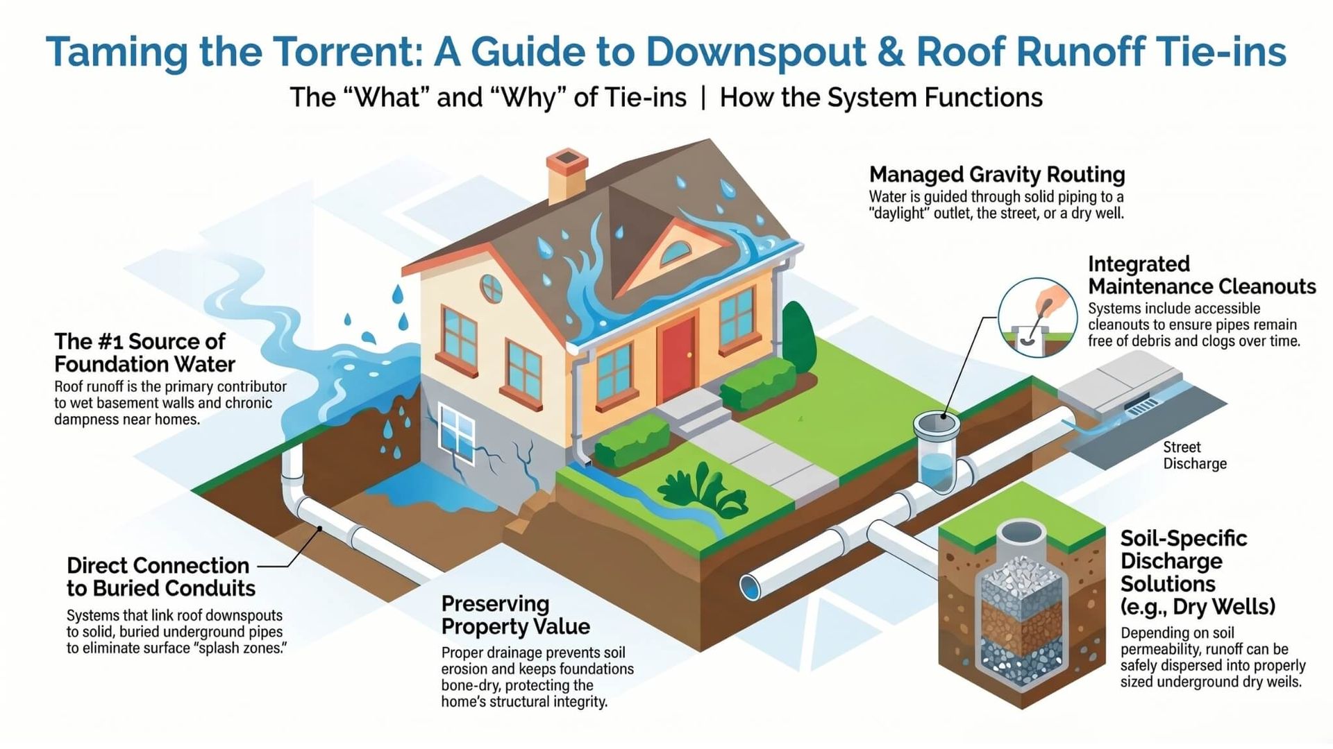 Bridgewater New Jersey Downspout and roof runoff tie-ins and gutters